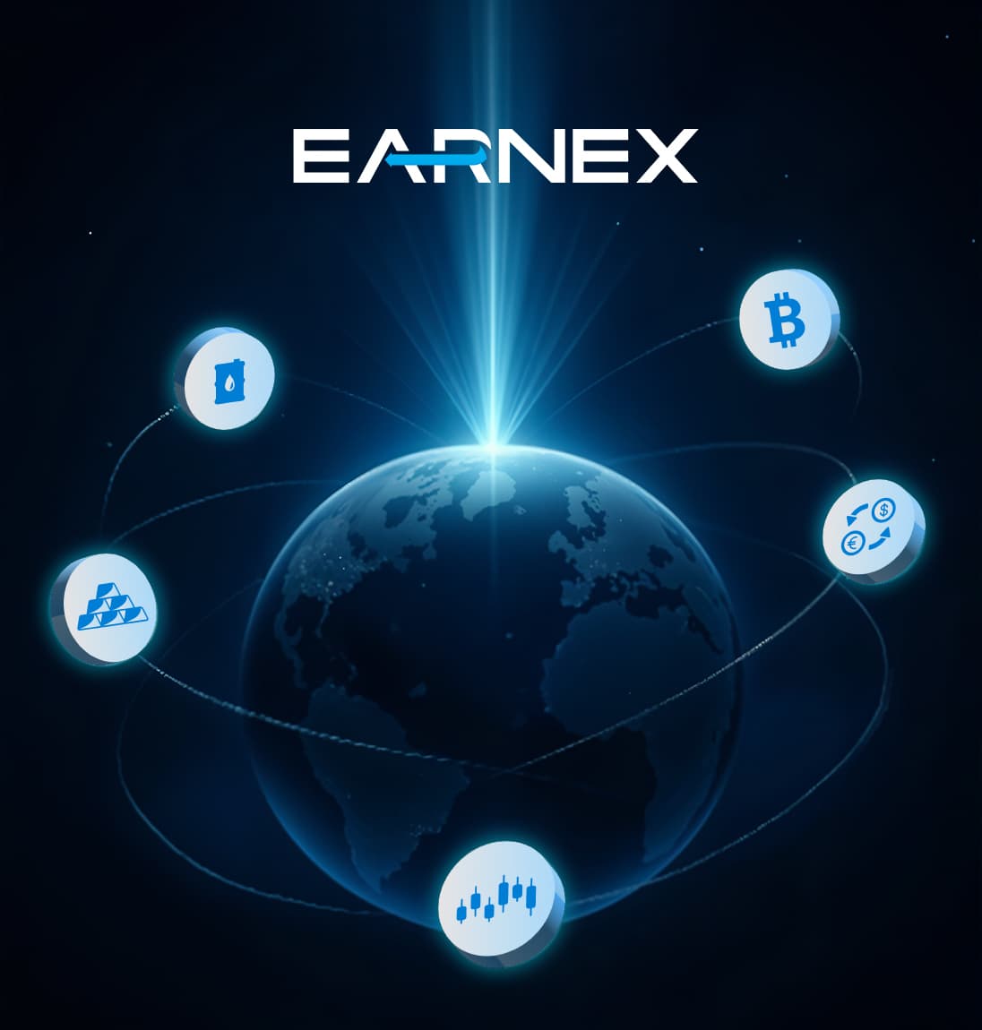 ภาพโลกเชื่อม Earnex กับตลาด Forex และทองคำ สื่อความเป็นผู้นำรีเบต